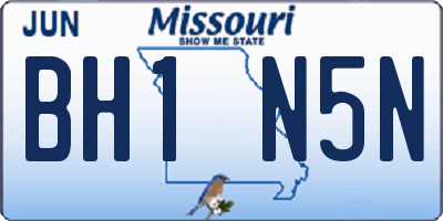 MO license plate BH1N5N