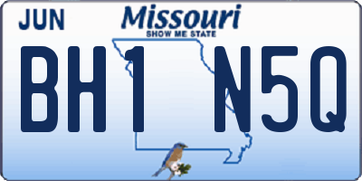 MO license plate BH1N5Q