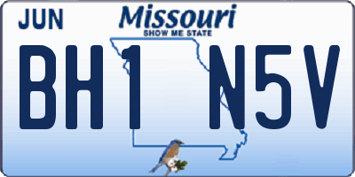 MO license plate BH1N5V