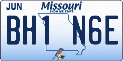 MO license plate BH1N6E