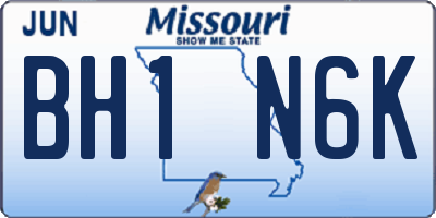 MO license plate BH1N6K