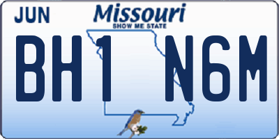 MO license plate BH1N6M
