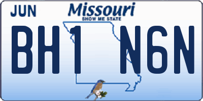 MO license plate BH1N6N