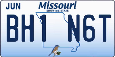 MO license plate BH1N6T