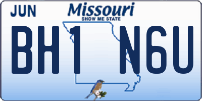 MO license plate BH1N6U