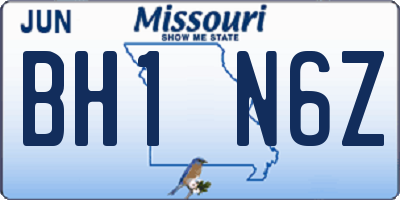 MO license plate BH1N6Z