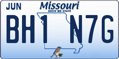 MO license plate BH1N7G