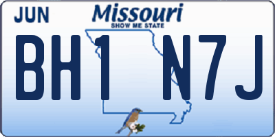 MO license plate BH1N7J