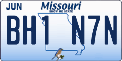 MO license plate BH1N7N