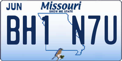 MO license plate BH1N7U