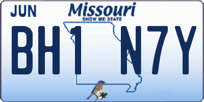 MO license plate BH1N7Y