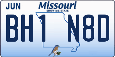 MO license plate BH1N8D