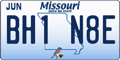 MO license plate BH1N8E