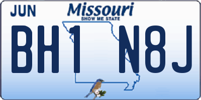 MO license plate BH1N8J