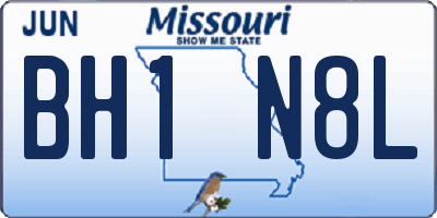 MO license plate BH1N8L