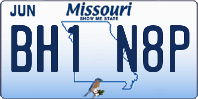 MO license plate BH1N8P
