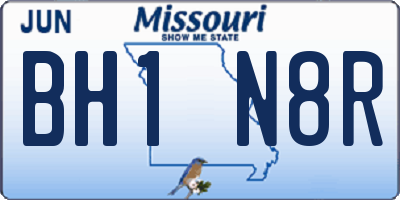MO license plate BH1N8R