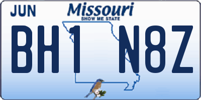 MO license plate BH1N8Z