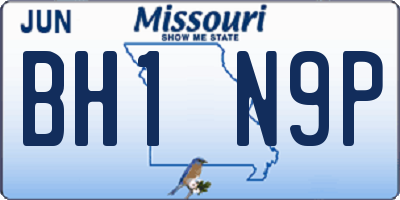 MO license plate BH1N9P
