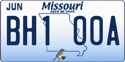 MO license plate BH1O0A