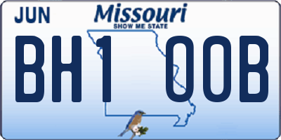 MO license plate BH1O0B