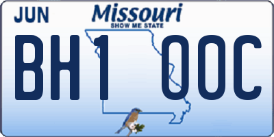 MO license plate BH1O0C