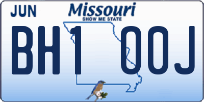 MO license plate BH1O0J