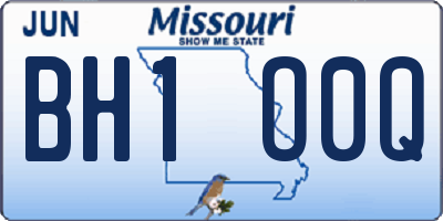 MO license plate BH1O0Q