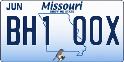 MO license plate BH1O0X