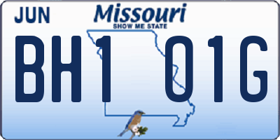 MO license plate BH1O1G
