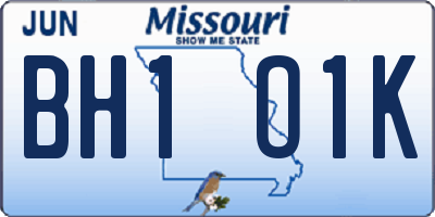 MO license plate BH1O1K