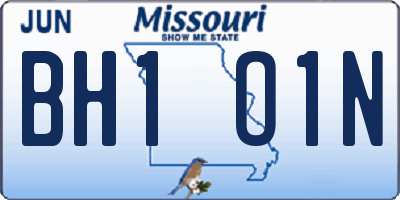 MO license plate BH1O1N