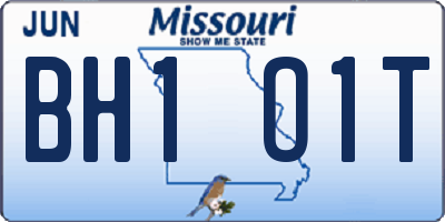 MO license plate BH1O1T