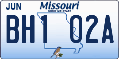 MO license plate BH1O2A