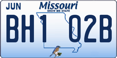 MO license plate BH1O2B