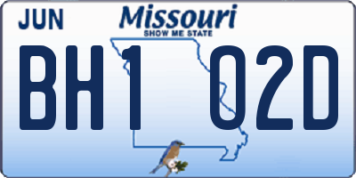 MO license plate BH1O2D