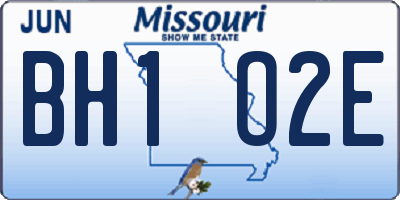 MO license plate BH1O2E