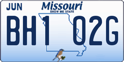 MO license plate BH1O2G