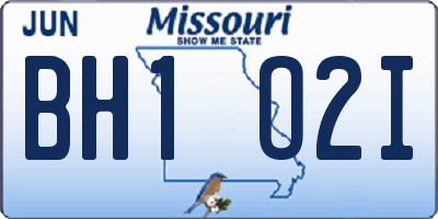 MO license plate BH1O2I