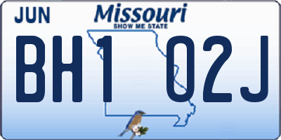 MO license plate BH1O2J