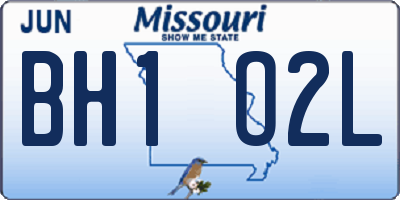 MO license plate BH1O2L