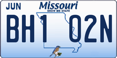 MO license plate BH1O2N