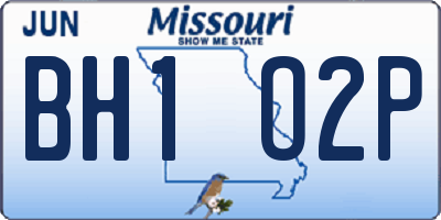MO license plate BH1O2P