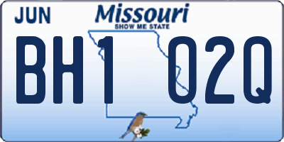 MO license plate BH1O2Q