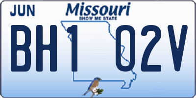 MO license plate BH1O2V