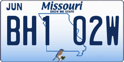 MO license plate BH1O2W