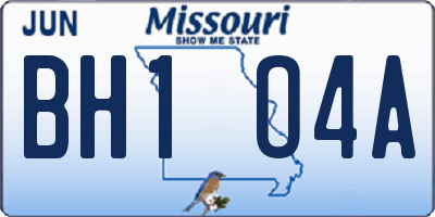 MO license plate BH1O4A