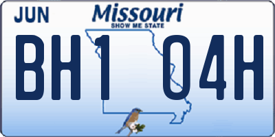 MO license plate BH1O4H
