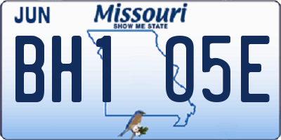 MO license plate BH1O5E