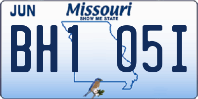 MO license plate BH1O5I